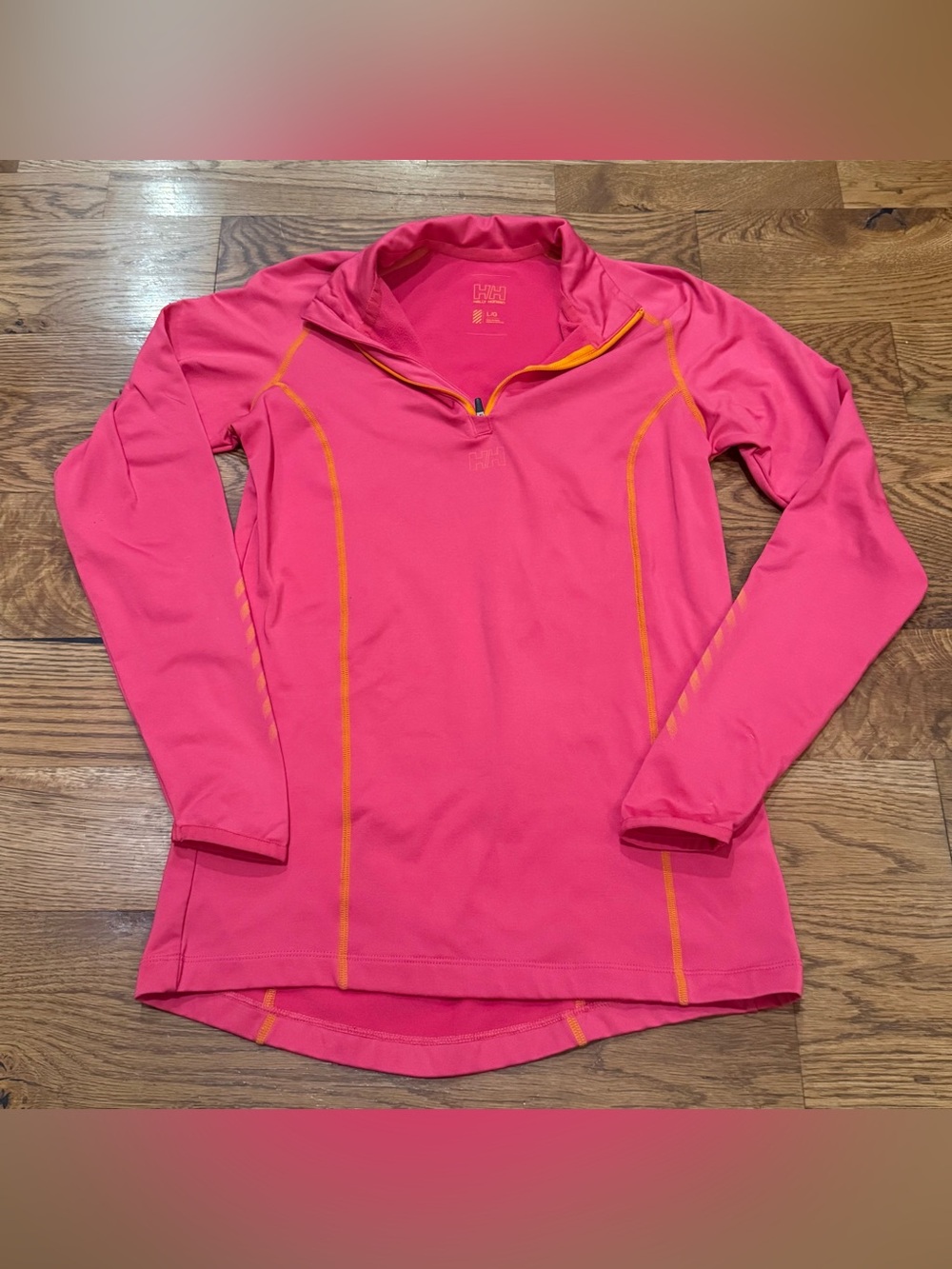 Helly Hansen. 1/2 Zip Lifa Active Base Layer Top Pullover. Pink/Orange. Large.